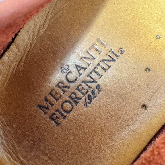 Mercanti Fiorentini Shoes Womens Size 6.5B Orange Suede Penny Loafers Driving - Picture 5 of 10